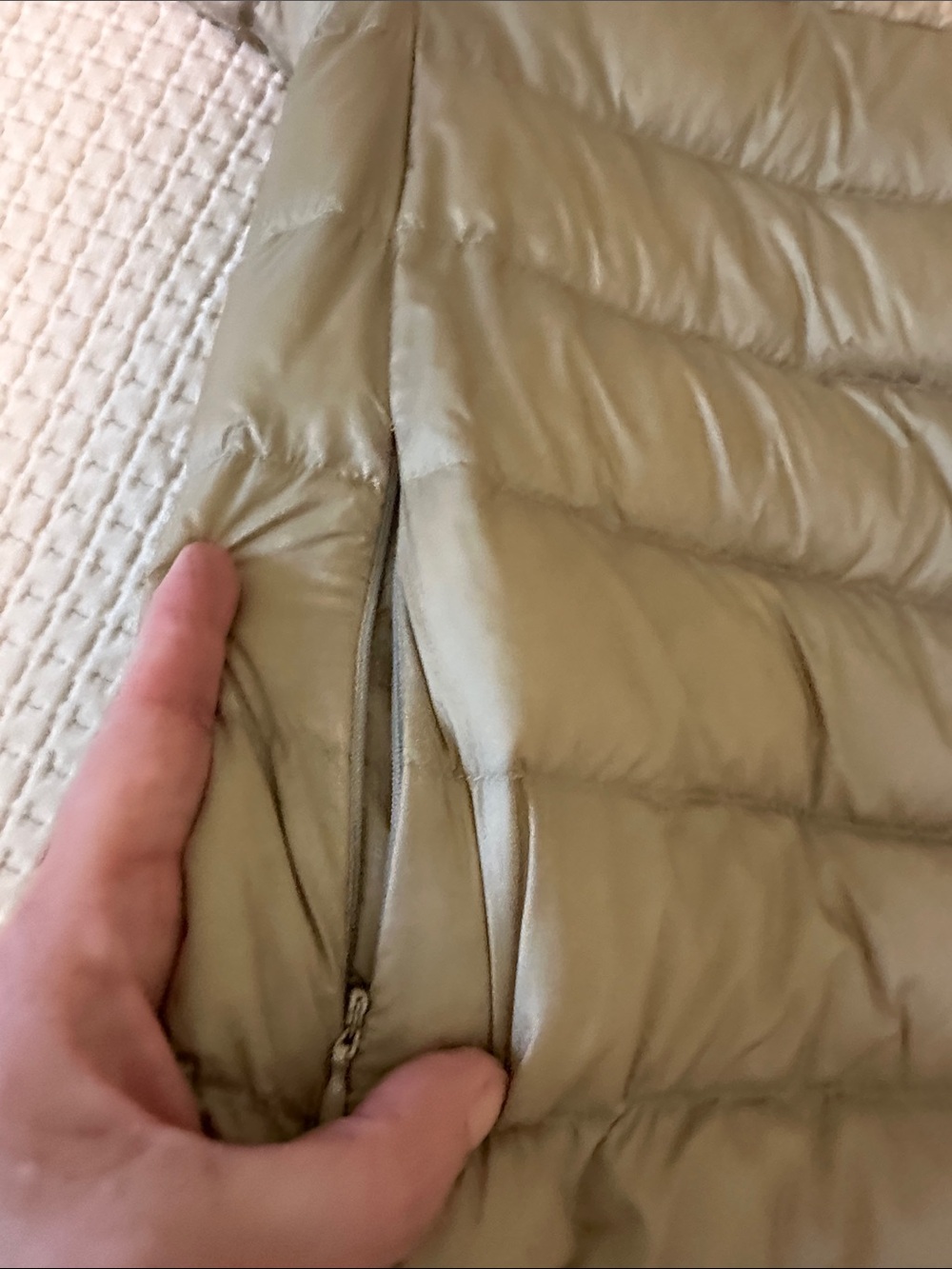 Martha Stewart Short Sleeve Puffer Vest in Light Taupe - Picture 2 of 8